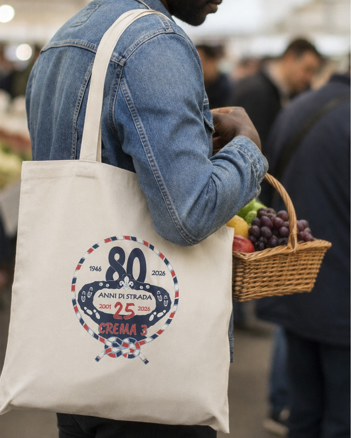 Tote bag AGESCI Crema 3 indossata